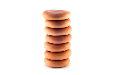 Fototapeta na wymiar seven bagels isolated