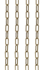 metal chain parts on white background.