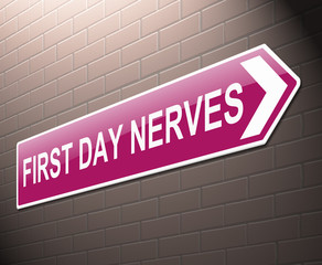 First day nerves concept.