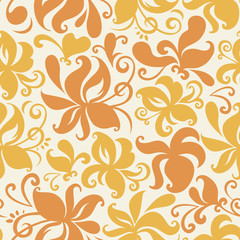 Seamless colored pattern with floral background