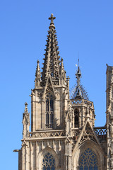 Barcelona cathedral facade details, Spain