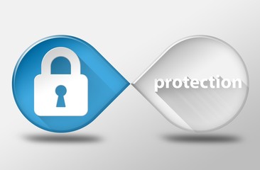 Protection internet, 3d illustration flat design