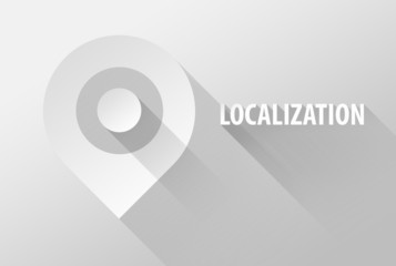 Localization tag location pin icon and widget 3d