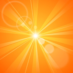 Obraz premium Abstract orange background with sun rays