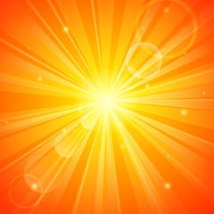 Abstract orange sunny background
