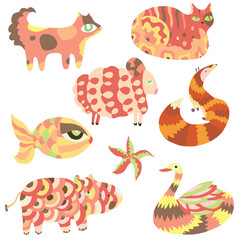 Cartoon animals vector set