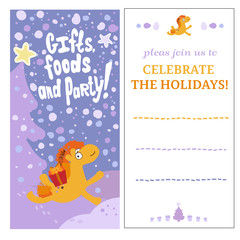 Holiday Invitation Card with a Horse