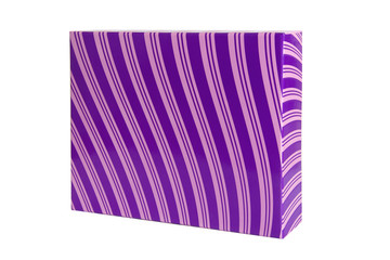 Purple gift box with ornament isolated