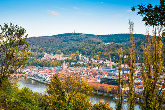 view to old town of Heidelberg