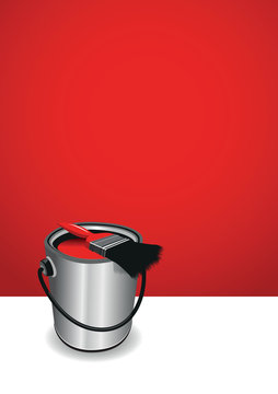 Red Paint Pot Background