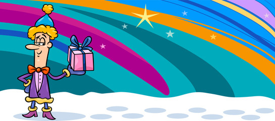 christmas elf cartoon greeting card