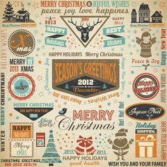 Fototapeta premium Collection of christmas design elements