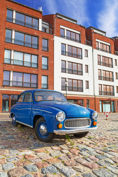 Old vintage car on the street of Gdansk, Poland
