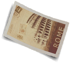Naklejka premium carte postale ancienne de Rome, Italie