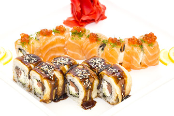 delicious seafood sushi at a Japanese restaurant