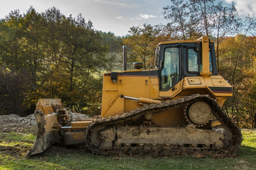 Obraz na płótnie Canvas Yellow bulldozer