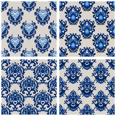 Obraz premium Seamless damask pattern vector collection