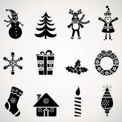 Christmas icons set