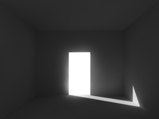 light and shadow in the room , 3d interior
