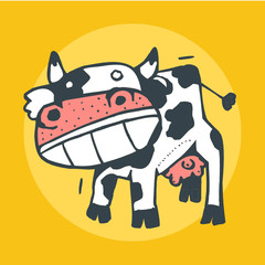 Mad Cow Vector illustration