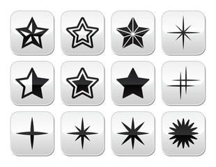 Stars christmas celebration vector buttons set