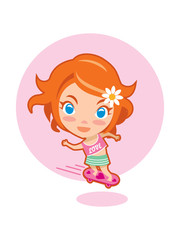 Cute girl skateboarding
