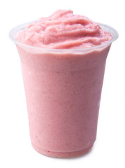 strawberry yogurt isolated on white