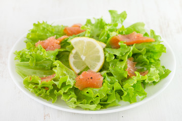 salad with salted salmon