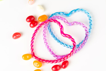 Symbol of love. Hearts connecting together on white background