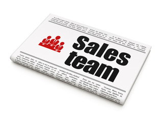 Marketing news concept: newspaper with Sales Team