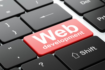Fototapeta premium Web development concept: Web Development on keyboard