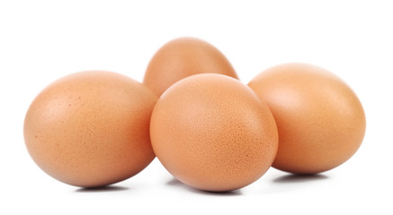 Four brown eggs
