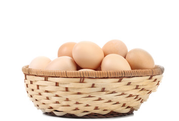 Eggs in the wicker basket