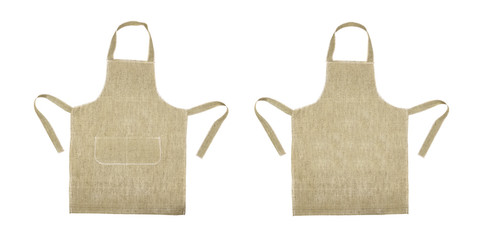 Kitchen gray apron. Front and back view