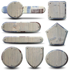 Plaques et boutons métalliques