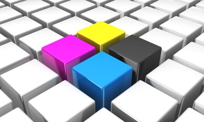 Obraz premium 3d cmyk cubes