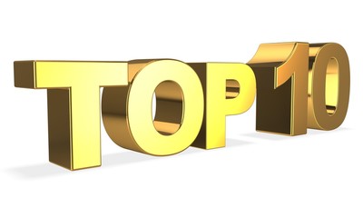 3d top 10 concept isolated on white
