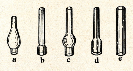 Glass chimneys of kkerosene lamps