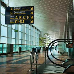 Schapenvacht deken met foto Luchthaven luchthaventerminal