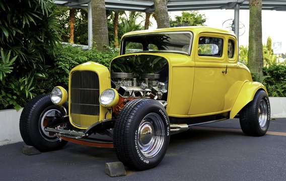 Yellow Vintage  Car