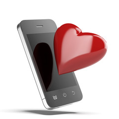 Phone With Red Heart