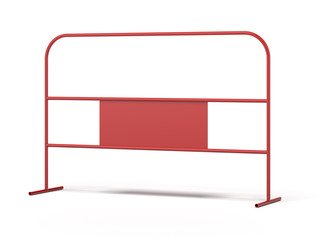 Red steel barrier