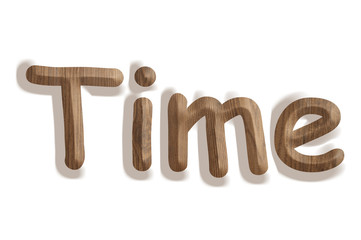 Business concept:  wooden word time  on white background