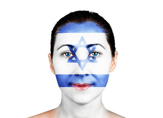 Face with the Israel flag
