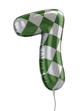 Number 7 Balloon 3d Illustration