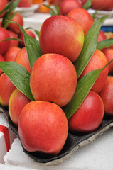 Set of apples fruit preparing for sale on local markets, Thailan