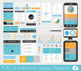 UI Flat Design Elements for Web and Infographics