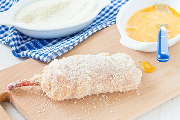 Making stuffed chicken breast