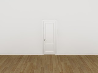 door on white wall ,3d
