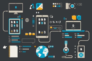 technology and smartphone icons